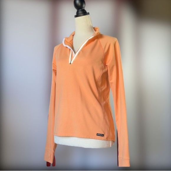 Athleta Orange Quarter-Zip Sweatshirt - Picture 6 of 10